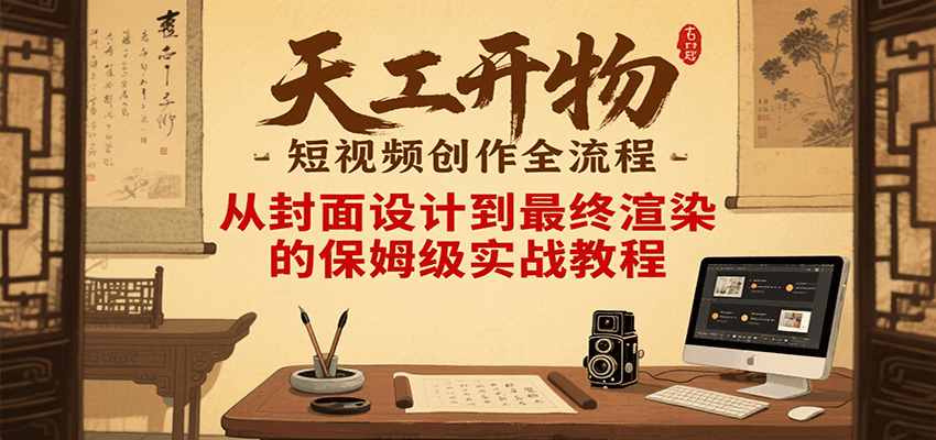 天工开物短视频创作全流程，从封面设计到最终渲染的保姆级实战教程-天行资源库