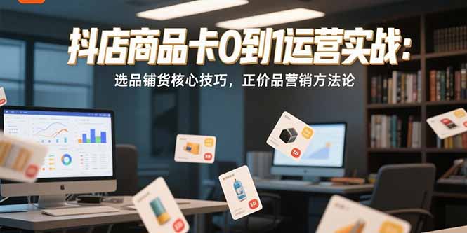 抖店商品卡0到1运营实战：选品铺货核心技巧，正价品营销方法论-天行资源库