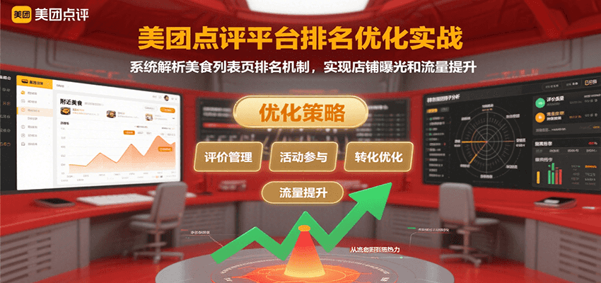 美团点评平台排名优化实战，系统解析美食列表页排名机制，实现店铺曝光和流量提升-天行资源库