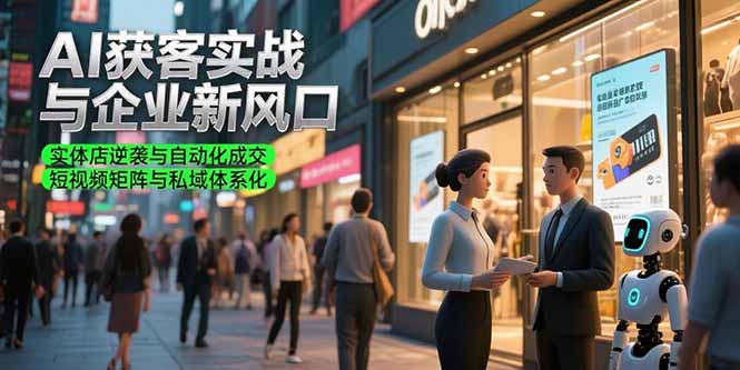 AI获客实战与企业新风口，实体店逆袭与自动化成交 短视频矩阵与私域体系化-天行资源库