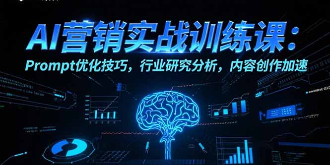 AI营销实战训练课：Prompt优化技巧，行业研究分析，内容创作加速-天行资源库