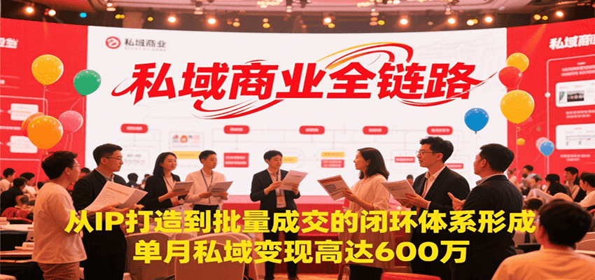 私域商业全链路，从IP打造到批量成交的闭环体系形成，单月私域变现600万-天行资源库