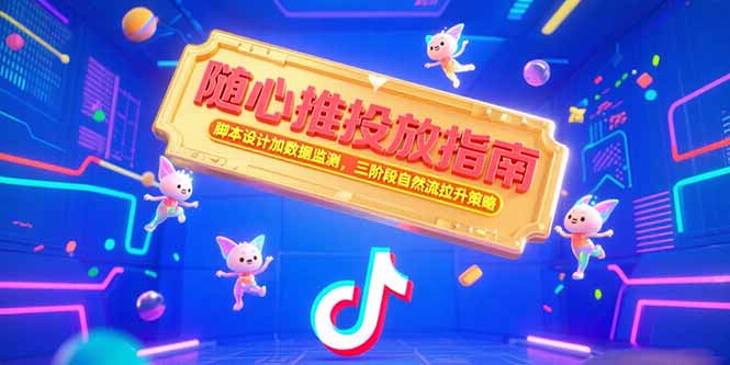 随心推投放指南，脚本设计加数据监测，三阶段自然流拉升策略-天行资源库
