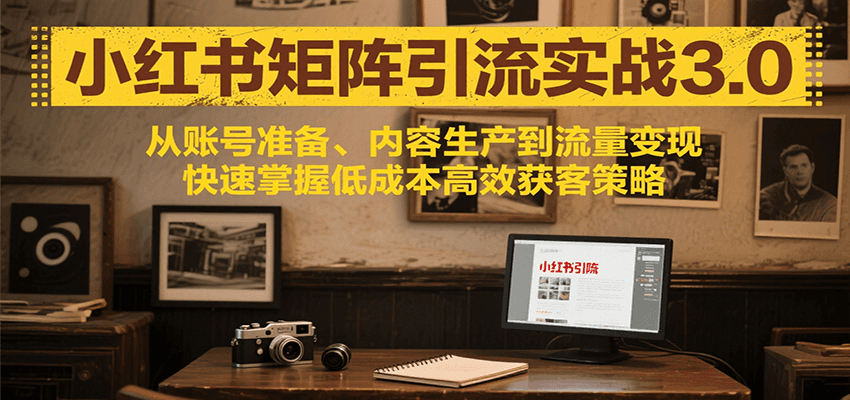 小红书矩阵引流3.0，从账号准备、内容生产到流量变现，快速掌握低成本高效获客策略-天行资源库