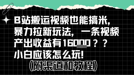 b站掘金计划？搬运视频也能挣拉新的收益，小白应该怎么玩！-天行资源库