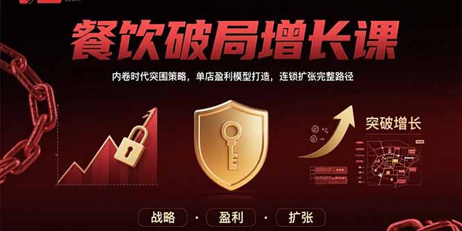 餐饮破局增长课：内卷时代突围策略，单店盈利模型打造，连锁扩张完整路径-天行资源库
