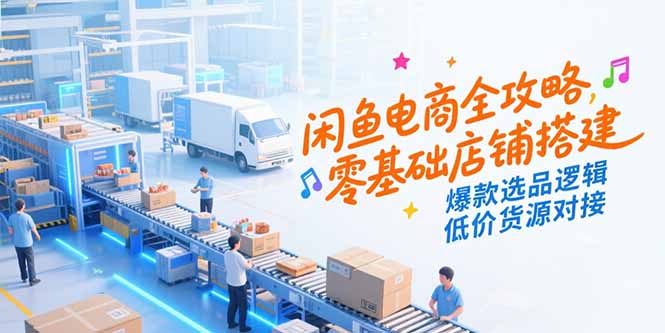 闲鱼电商全攻略，零基础店铺搭建，爆款选品逻辑，低价货源对接-天行资源库