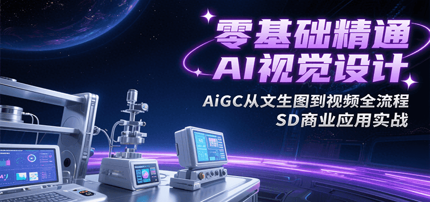 零基础精通AI视觉设计，AiGC从文生图到视频全流程，SD商业应用实战-天行资源库