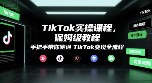 TikTok实操课程，保姆级教程，手把手带你跑通TikTok变现全流程-天行资源库