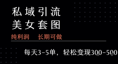 私域卖套图每天3-5单   每单利润99-2张+-天行资源库