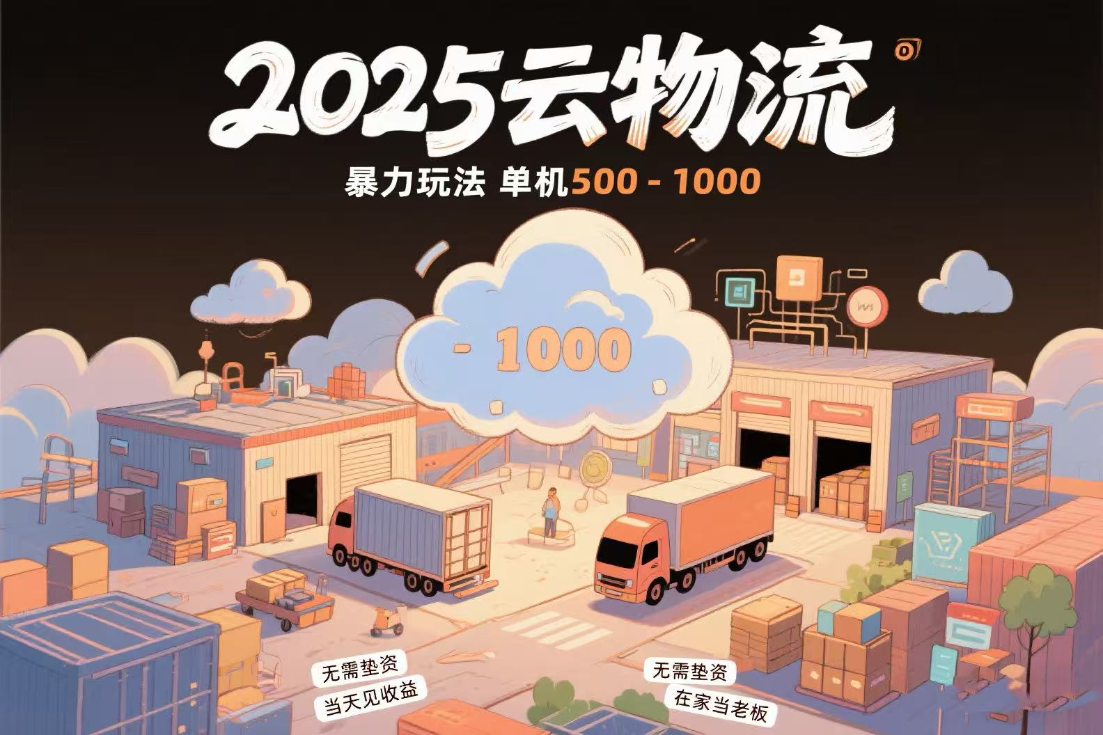 云物流赚差价，项目纯利润500~1000，无需垫资，当天到账。不需要有车，…-天行资源库