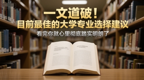付费文章：一文道破！目前最佳的大学专业选择建议，看完你就心里彻底踏实明朗了-天行资源库