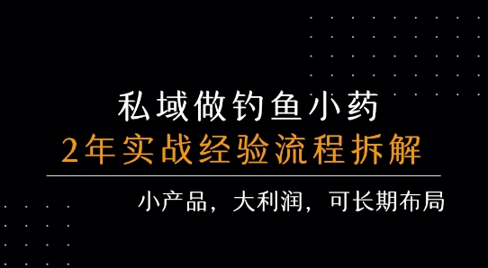 私域做钓鱼小药 每单利润3张+ 详细流程拆解-天行资源库