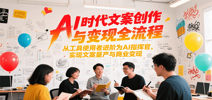 AI时代文案创作与变现全流程，从工具使用者进阶为AI指挥官，实现文案量产与商业变现-天行资源库
