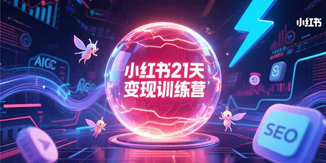 小红书21天变现训练营，AIGC工具高效应用，SEO优化核心技巧-天行资源库