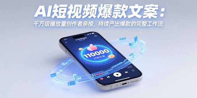 AI短视频爆款文案：千万级播放量创作者亲授，持续产出爆款的完整工作流-天行资源库