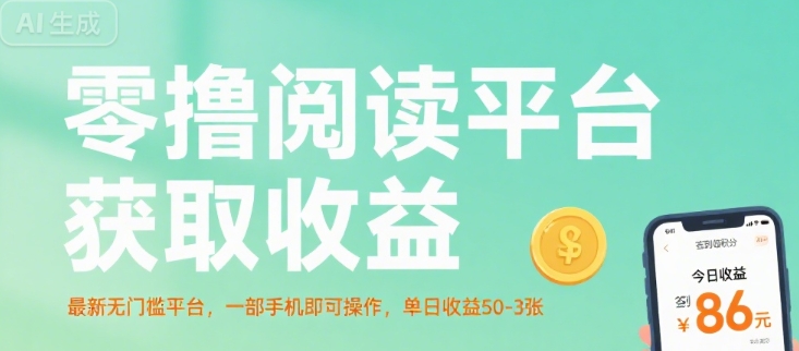 零撸阅读平台获取收益，最新无门槛平台，一部手机即可操作，单日收益50-3张【揭秘】-天行资源库