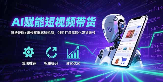 AI赋能短视频带货：算法逻辑+账号权重底层机制，0到1打造高转化带货账号-天行资源库