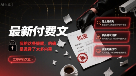 最新付费文：我的这些提醒，的确是透露了太多内幕-天行资源库