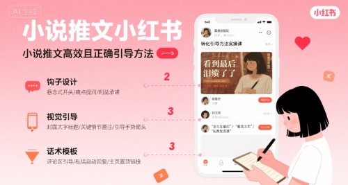 小说推文小红书高转化引导方法实操课，小说推文高效且正确引导方法-天行资源库